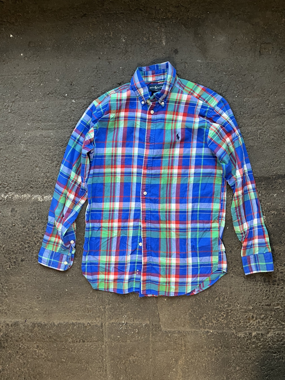 Ralph Lauren Blue Multi-Color Plaid Button-Down Shirt